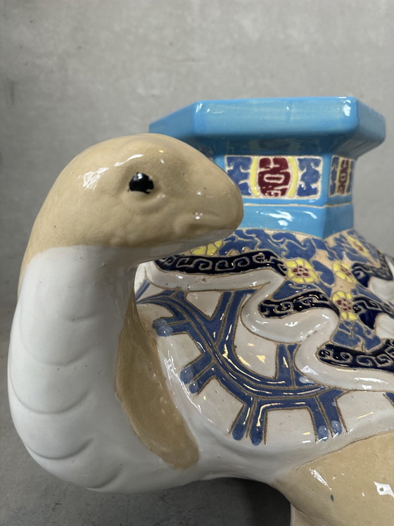 Image 1 of Vintage schildpad plantenstandaard - keramiek