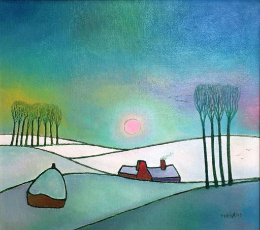 Toon Tieland---Village in Winter (on canvas)