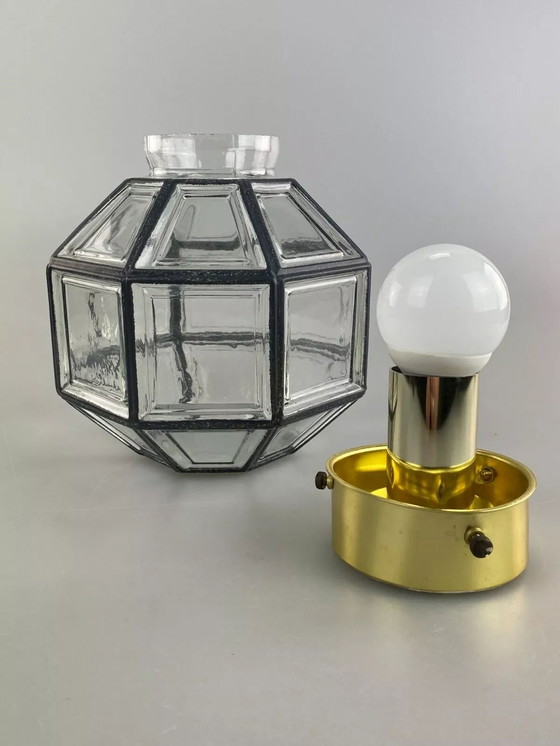 Image 1 of Lámpara de techo de los años 60 y 70, cristal de Limburgo, diseño de la era espacial, años 60 y 70.