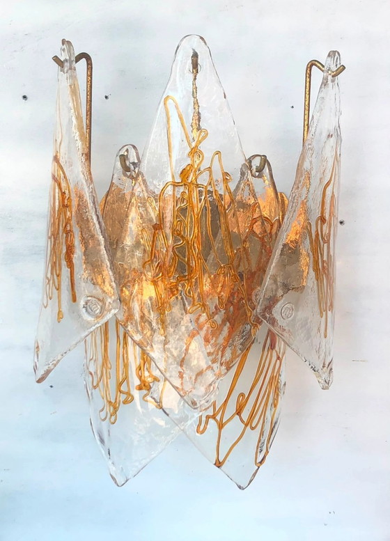 3 Murano Wall lights – Brass, Murano Glass (photo 5 of 5)