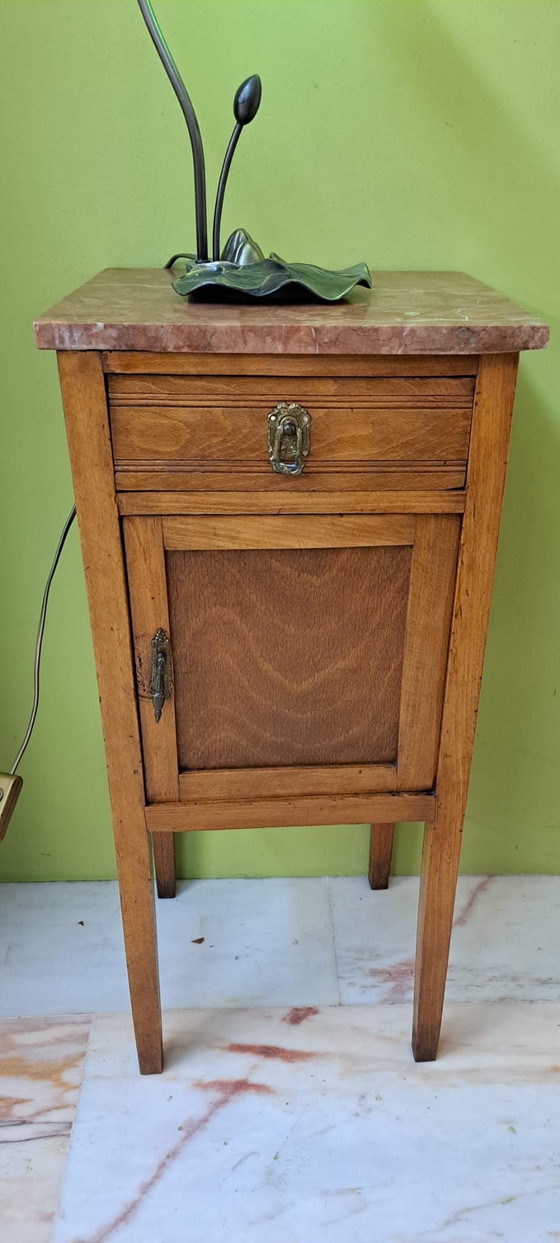 Comodino vintage anni '50, Comodini, Bronzo, Marmo, Marrone (foto 3 di 10)