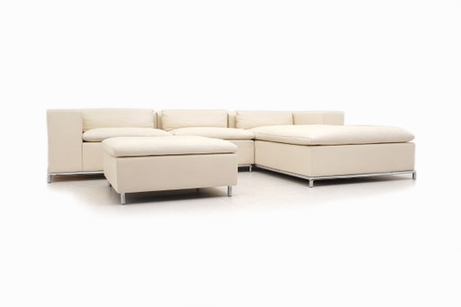 de Sede DS 7 desede Canapé d'angle Canapé d'angle Pouf en cuir beige classique