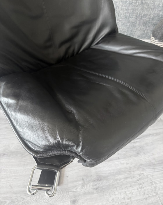 Image 1 of Fauteuil et repose-pieds Vintage Falcon – Sigurd Resell – Chrome