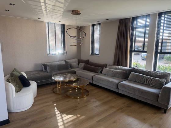 Image 1 of Magnifique grand canapé d'angle gris-vert