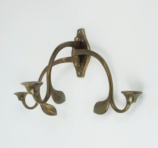 mid century modern brutalist bronze wand kerzenhalter mit 3 schwenkbaren armen 1960s-70er