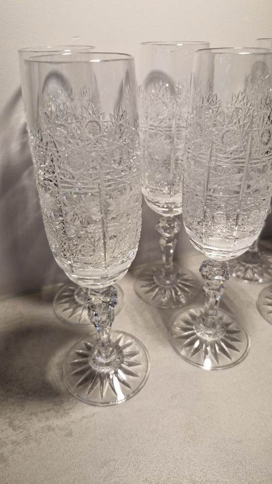 6x Champagnergläser Kristall, Gläser & Karaffe, Grau (Foto 2 von 5)