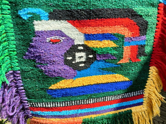 Image 1 of Tapisserie murale en laine tissée à la main, Amérique du Sud précolombienne