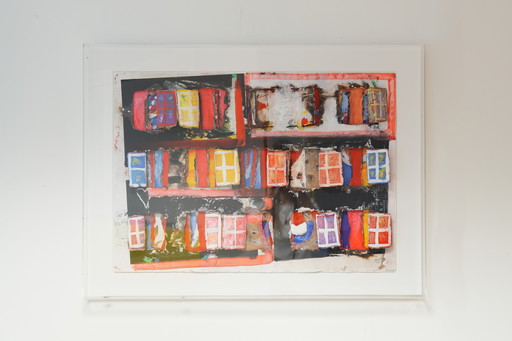 Guido Coletti: Mixed Media 'Facades' (70s/80s) - Italian Art, Plexi