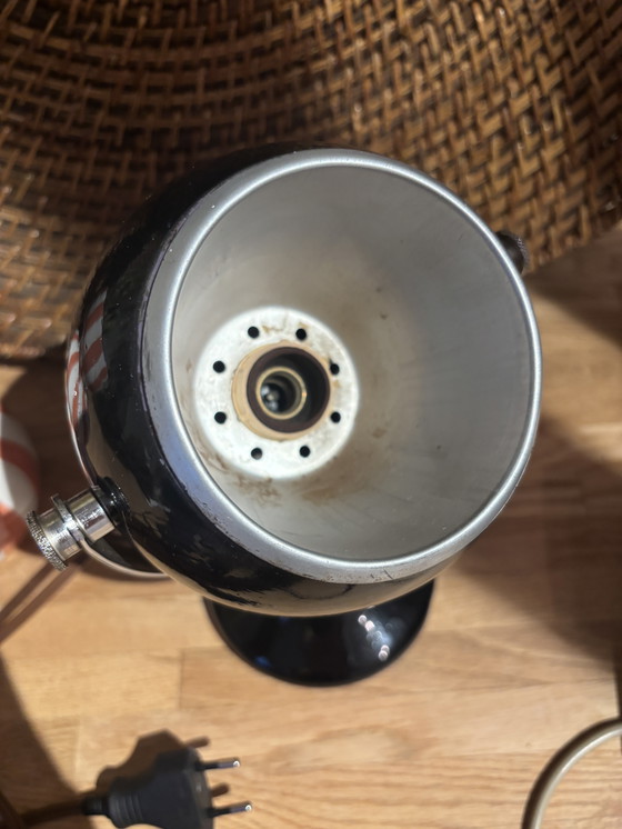 Image 1 of Set van 2 eyeball Midcentury lampen zwart met chroom 