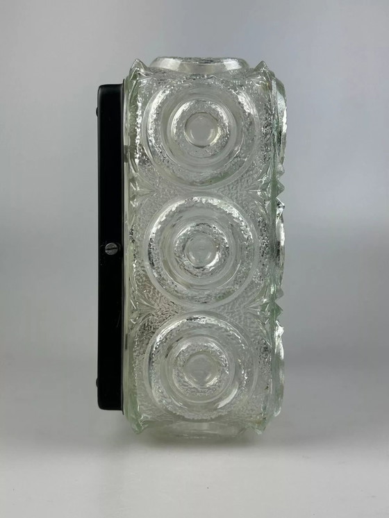 Image 1 of Lampada da soffitto anni &#39;60-&#39;70 Glashütte Limburg Germania Plafoniere in vetro e metallo