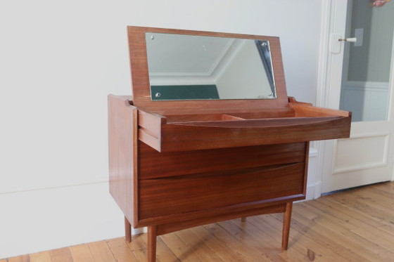 Skandinavische Teakholz-Kommode/Schminktisch Arne Vodder, Dänemark 1960, Roche Bobois, Schminktische, Braun (Foto 8 von 14)