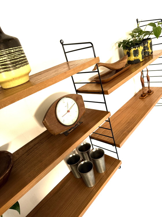Image 1 of Vintage modular teak wall rack, Nisse String ‘60