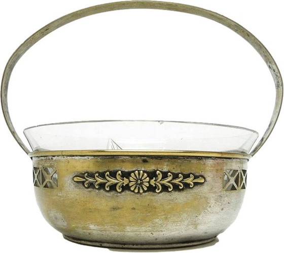 Sucrier en laiton argenté de Berndorf, Allemagne, années 1920 – Accessoires de table, Glass, Silver (photo 5 of 5)