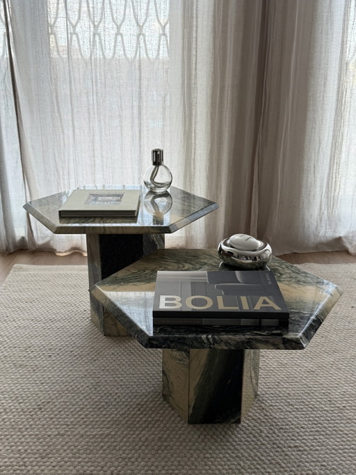 Vintage Marmeren Salontafel Set – Marble (photo 2 of 11)