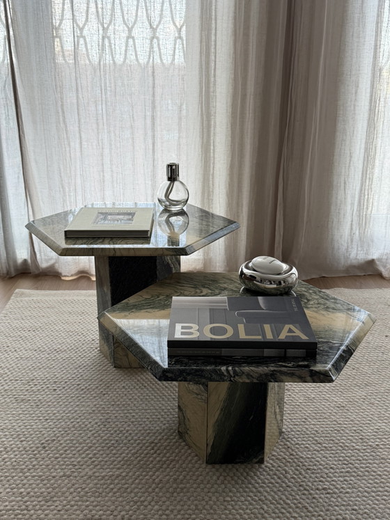 Vintage Marmeren Salontafel Set – Marble (photo 3 of 12)