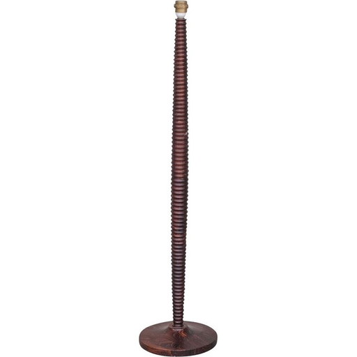 Vintage gedraaide houten vloerlamp, Frankrijk 1940