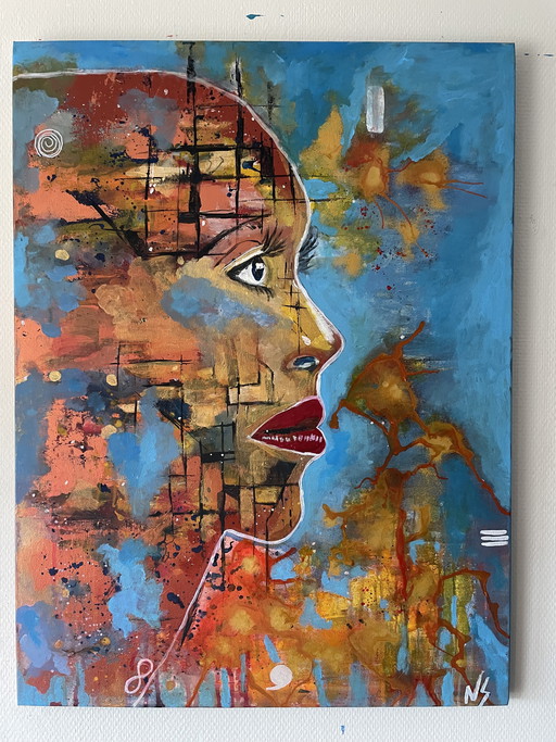 Abstract portrait 60 by 80 cm