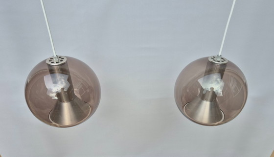 Image 1 of Vintage RAAK pendant lamp - 2 globes - 1960s