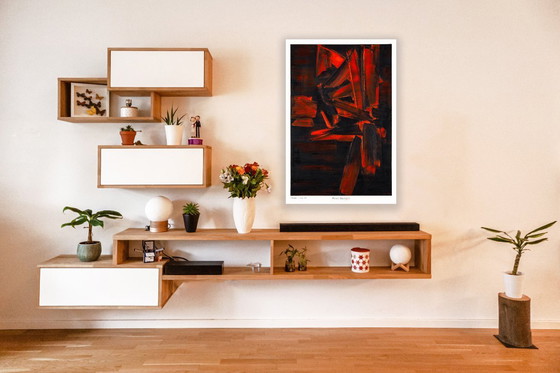 Image 1 of Chef-d'œuvre rouge de Pierre Soulages - 4 août 1961 - Poster 61 × 91 cm