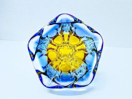Image 1 of Vase /jardeniere hand blown glass by Josef Hospodka/ Czechia
