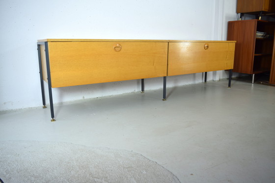 Image 1 of Buffet en frêne des années 1960, commode vintage Hellerau, meuble à tiroirs style milieu du siècle