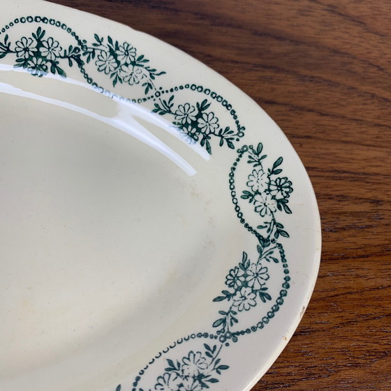 Image 1 of Kleines St. Amand Ceranor-Geschirr, dunkelgrünes Blumenmuster