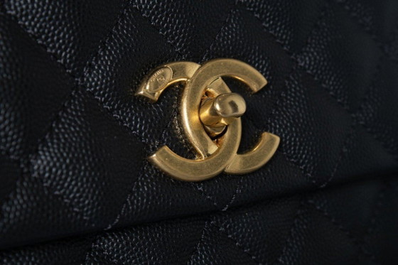 Image 1 of Chanel, coco top handle bag in black caviar leather