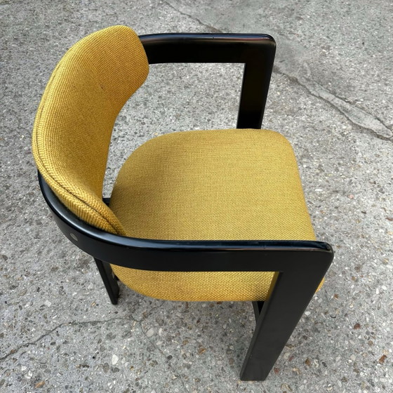 Juego de 8 sillones Pamplona de Augusto Savini, 1960, Sillas de comedor, Madera, Amarillo (foto 6 de 7)