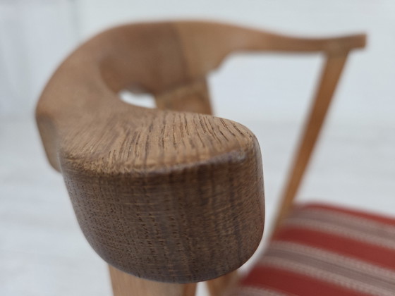 Image 1 of 1960s Pair of Danish Dining Chairs, Solid Oak Wood, Furniture Wool