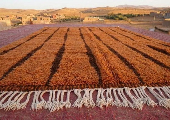 Moroccan orange-brown Berber rug in wool 400x300 cm, Large XXL rug, Rugs & carpets, Cotton, Bohemian (photo 2 of 9)