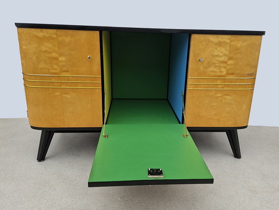 Image 1 of Vintage ladekast met 2 zijdeuren + 1 kanteldeur