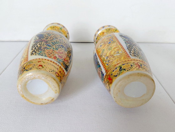 Set 3 Vasi Vintage Geisha Giapponesi Satsuma, Anni '60/'70 – Porcelain (photo 10 of 16)
