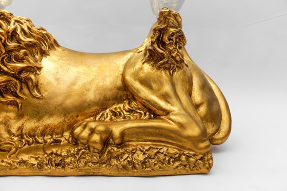 Image 1 of Vintage Italian Ceramic Handcrafted Lion Coffee Table, 1960s