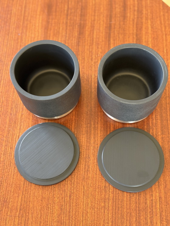 Image 1 of Blomus ARA set of 2 storage boxes – black anthracite modern design