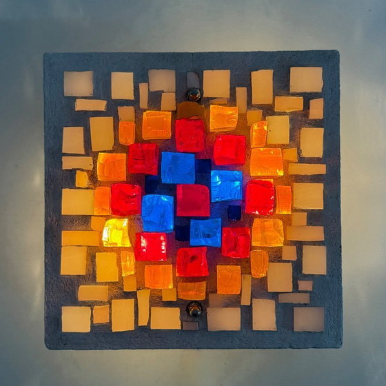 Image 1 of Brutalistische Wandleuchte aus Glas und Harz, 1970er Jahre, Deutschland