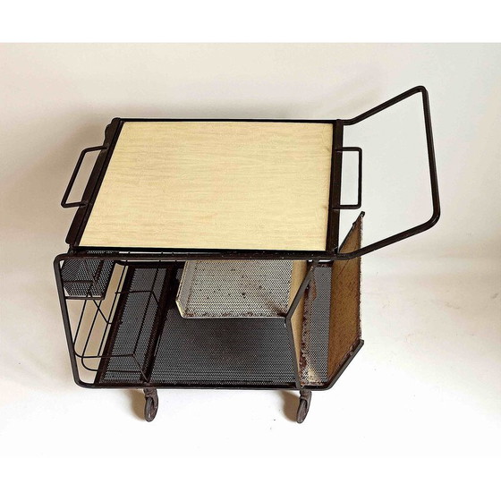 Image 1 of Vintage gele formica trolley van Mathieu Matégot, 1950