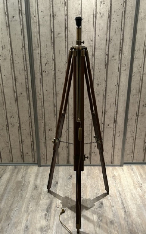 Houten Statief Vloerlamp