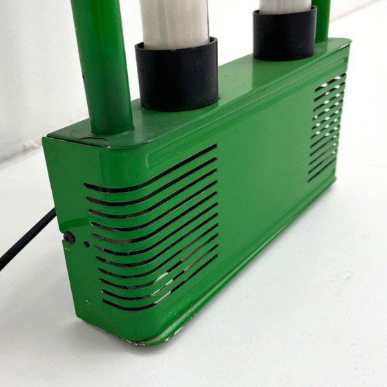 Image 1 of Lámpara de neón doble verde de Gian N. Gigante para Zerbetto, década de 1980.
