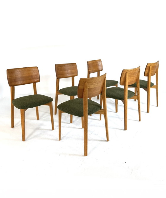 Image 1 of Ensemble de 6 chaises de salle à manger danoises restaurées des années 70