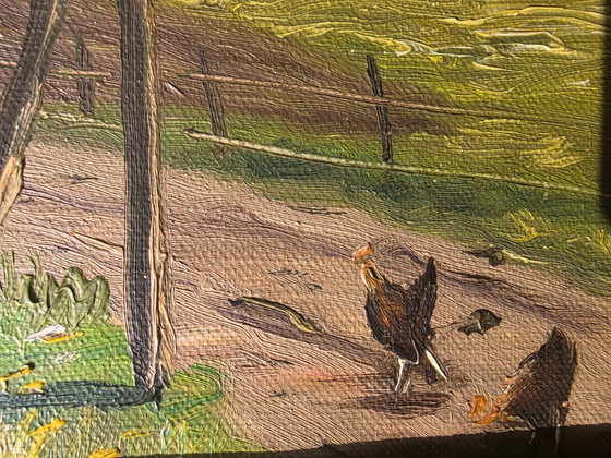 Vintage Farmhouse Landscape Oil Painting – Paintings & Drawings, Canvas (photo 6 of 11)