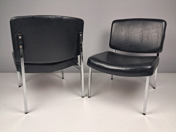 Set di 4 Poltrone Lounge Vintage, Anni '60 - '70 – Chrome, Skai (photo 4 of 11)