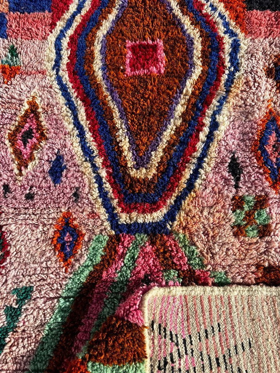 Image 1 of Modern Marokkaans handgemaakt wollen vloerkleed – Kleurrijk Berber vloerkleed 200x300 cm, eigentijdse boho woonkamerdecoratie
