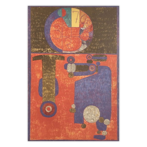 Pierre COURTIN, El tonto feliz, litografía firmada, 1971