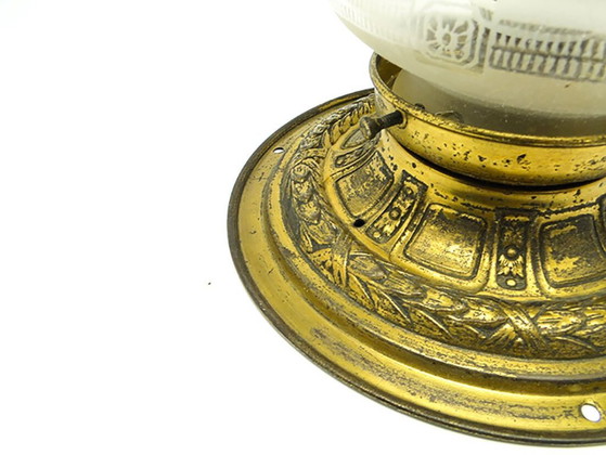 Plafondlamp van messing en glas in art nouveau-stijl uit het begin van de 20e eeuw, Oostenrijk – Plafondlampen (photo 4 of 8)
