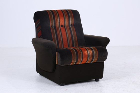 Image 1 of Vintage Fauteuil années 70 | Mid Century Tissu Fauteuil rétro années 60 #07-28