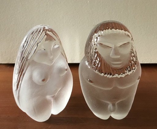 2 Kristallfiguren von Adam und Eva