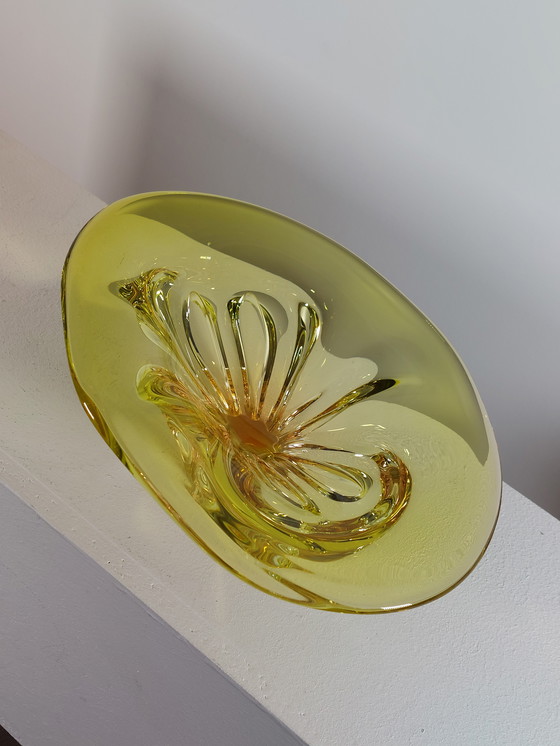 Image 1 of Ciotola per la frutta in cristallo organico vintage di metà secolo