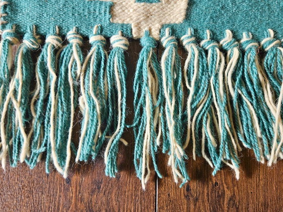 Image 1 of Organizer in lana egiziana fatto a mano - Organizer da parete e da banco - 35×55 cm