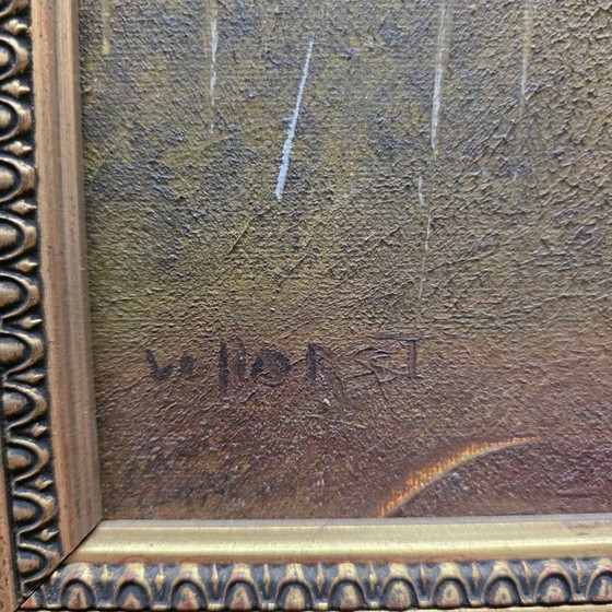 Image 1 of Vintage olieverf schilderij met Kerk VD Horst, jaren 60