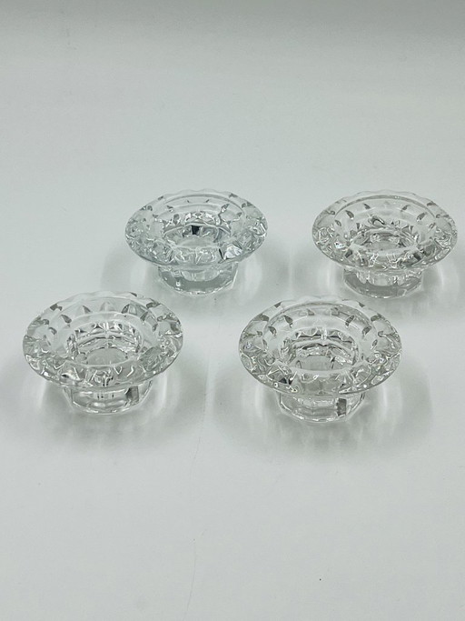 Set aus 4 Bolsius France Kristallleuchtern aus den 1970er Jahren